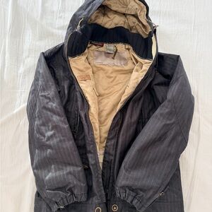 Black and Tan Hooded Ski Jacket